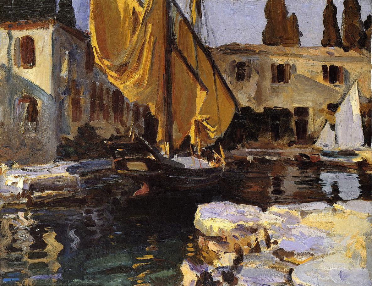 (image for) Handmade oil painting Copy paintings of famous artists John Singer Sargenti's art Boat with The Golde - Click Image to Close